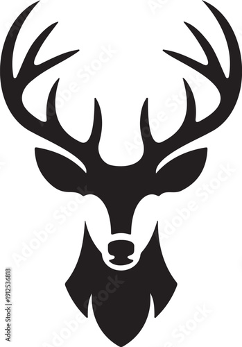 Majestic buck deer head portraits with impressive antlers for masculine branding and logos