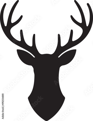 Majestic buck deer head portraits with impressive antlers for masculine branding and logos