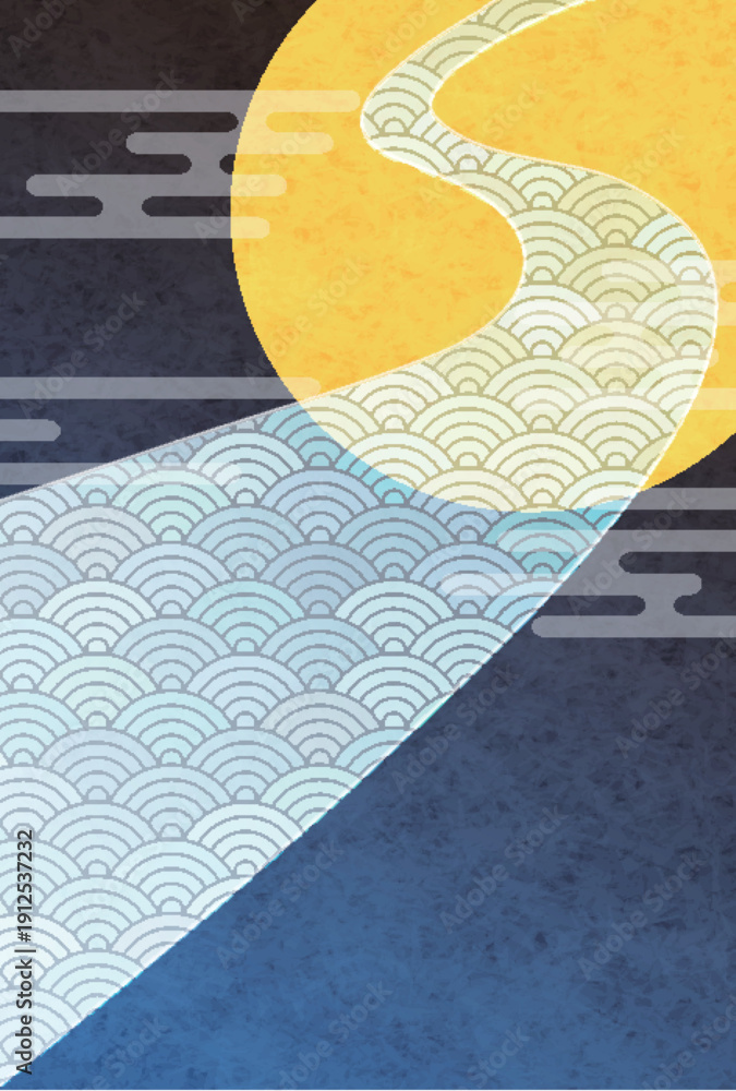 Obraz premium 七夕 天の川 和柄 背景