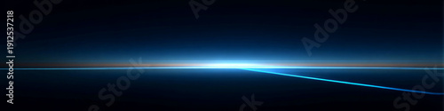Abstract Blue Glow on Dark Background with Light Streak