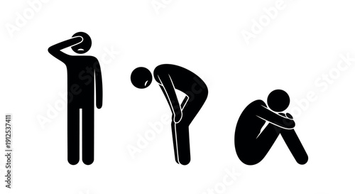 Back Pain and Health Problem Silhouette Icon
