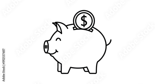 Piggy Bank Savings Money Finance Concept Icon