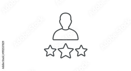 User Profile Rating System with Five Star Feedback Icon