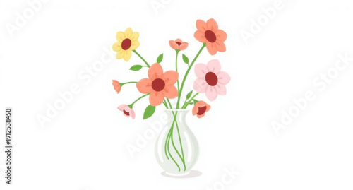 vase, flowers, floral, icon, bouquet, bloom, blossoms, petals, plant, botanical, botany, garden, nature, decorative, decor, interior, home, ornament, arrangement, fresh, natural, beauty, elegant, roma
