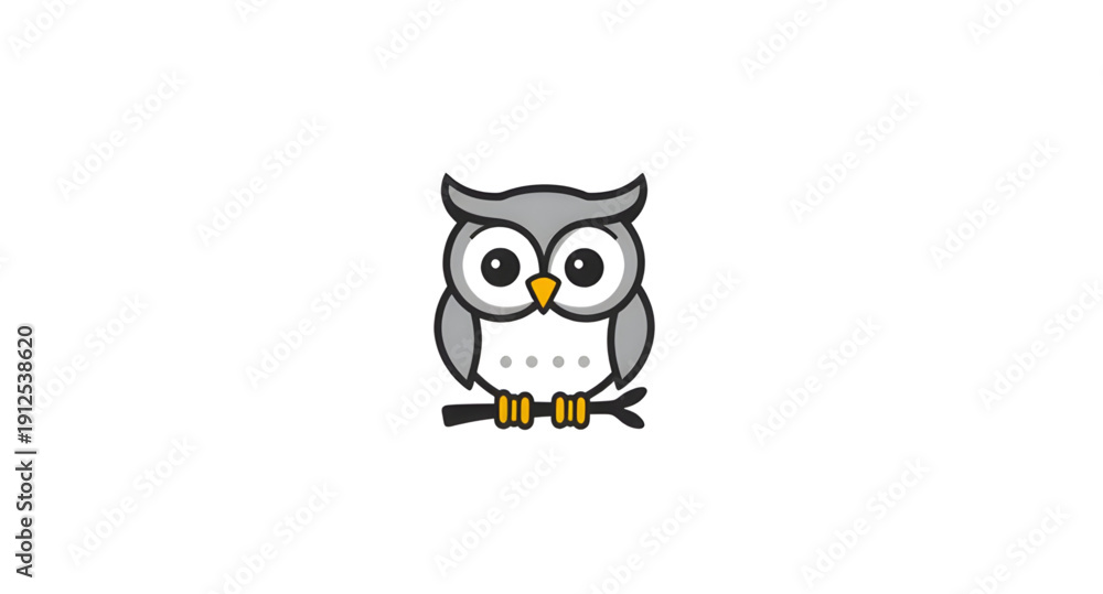 Obraz premium owl, icon, bird, animal, wildlife, nocturnal, wisdom, smart, knowledge, education, symbol, mascot, logo, emblem, sign, illustration, vector, graphic, design, flat, minimal, simple, cute, cartoon, outl