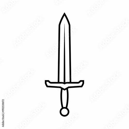 Sword Icon: A simple line drawing of a sword. The symbol evokes the notions of medieval, war, protection, weapon.
