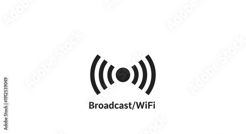 Broadcast WiFi Signal Illustration Featuring Wireless Internet Connectivity Symbol, Network Transmission Waves, Digital Communication Technology and Online Data Sharing Concept for Modern IT and Telec