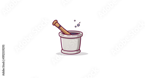 mortar, pestle, icon, herb, herbs, spice, spices, grinding, grinder, crusher, kitchenware, cookware, utensil, tool, culinary, cooking, food, preparation, traditional, classic, rustic, pharmacy, apothe