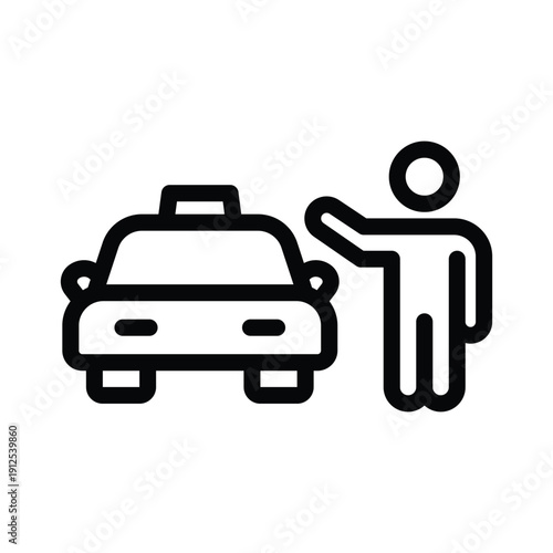 driver passenger line icon illustration vector graphic.eps