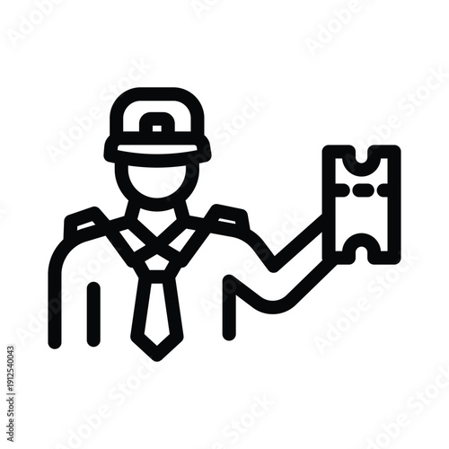 ticket collector line icon illustration vector graphic.eps