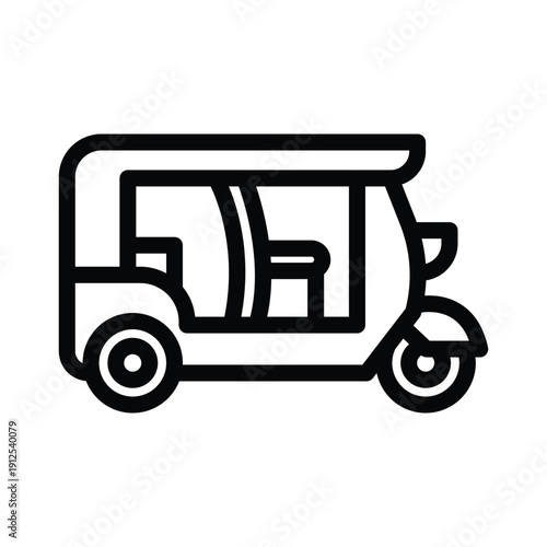 rickshaw line icon illustration vector graphic.eps