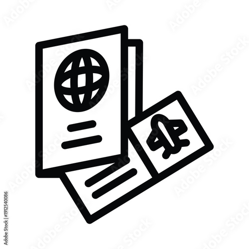  passport line icon illustration vector graphic.eps