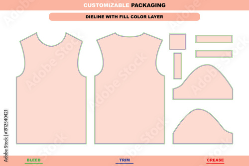 Short sleeve polo t-shirt design packaging presentation built around a professional garment dieline format with print friendly structure and consistent die line accuracy