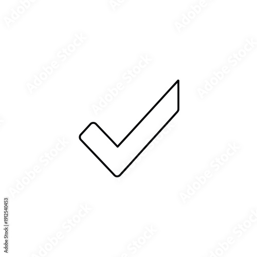 A simple, minimalistic black and white checkmark symbol