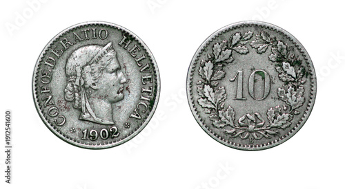 Coin 10 centimes. 1902. Switzerland