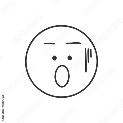 troubled and pale face icon　トラブルや青ざめることを表すシンプルな困る顔の手書きアイコン