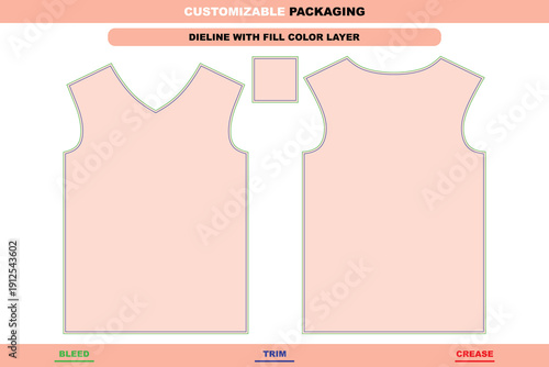 Womens sleeveless shirt apparel dieline with female editable vector die line ladies printable garment mockup girls professional sleeveless shirt modern design