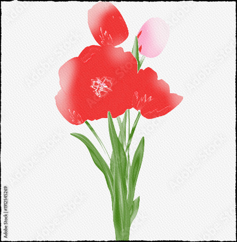 greeting card with tulips