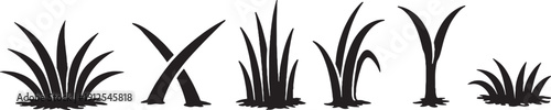 Blade Weed Silhouette Linear Botanical Icons