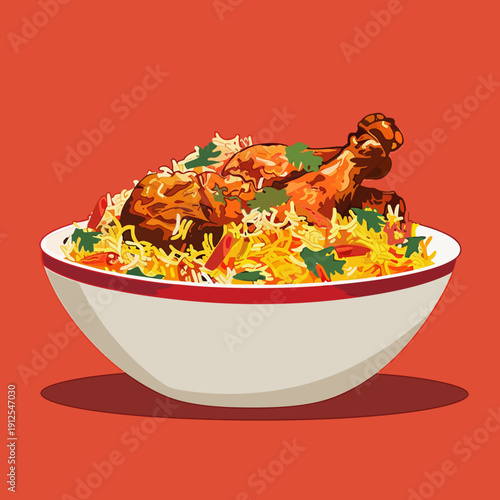chicken biryani vector no.2