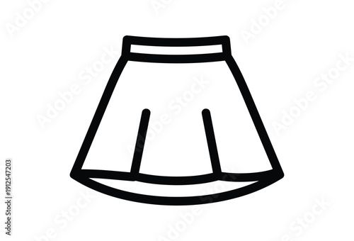 Simple black and white illustration of a skirt