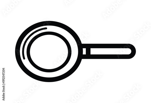 Magnifying glass icon, simple black outline on white background