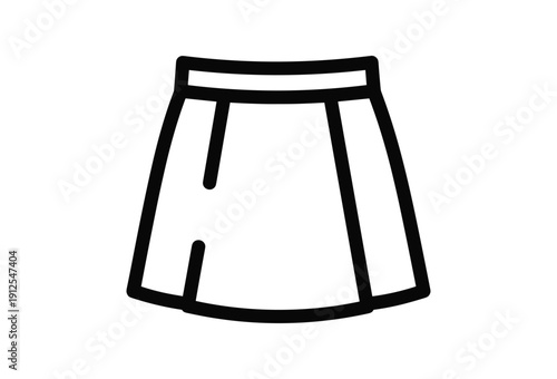 Simple black and white illustration of a short skirt