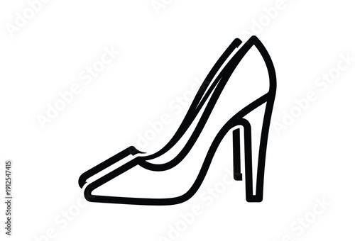 High Heel Shoe Simple Line Drawing