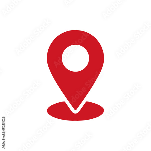 Free Download Red Map Location Pin Icon Vector Illustration Isolated on White Background for GPS Navigation, Destination Tracking and Geolocation Concept - GFXLoad