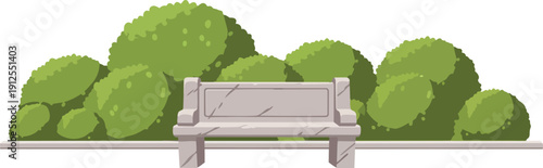 White Wooden Bench in Serene Setting.