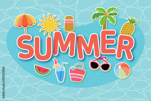 a collection of summer and summer props