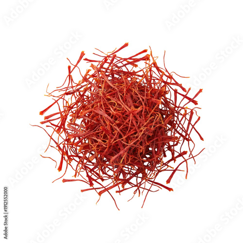 Foto Heap of dried red saffron spice threads