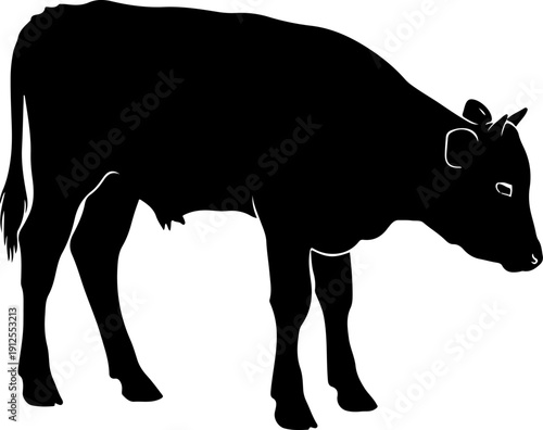 baby cow silhouette vector illustration