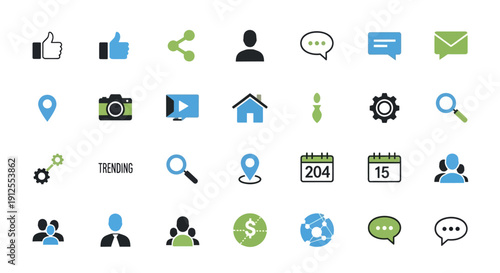 Collection of Modern Flat Design Icons.