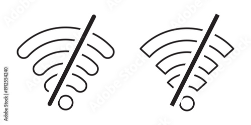 No wi-fi access. No internet access crossed symbol.