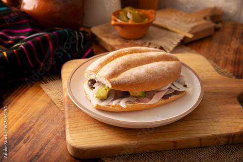 Wallpaper Mural Mexican ham sandwich, in Mexico it is called Torta de Jamon, it is the most popular of the Mexican Tortas and the recipe varies depending on who prepares it, made with bolillo o telera bread. Torontodigital.ca