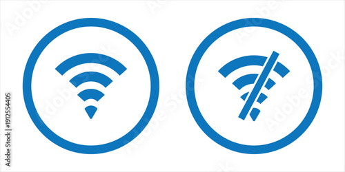 Wi-Fi and no connection icon.no wi-fi icon set.
