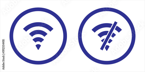 Wi-Fi and no connection icon.no wi-fi icon set.