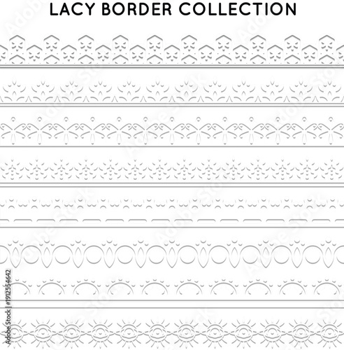 Vintage filigree lace dividers for classic wedding invitation design vector