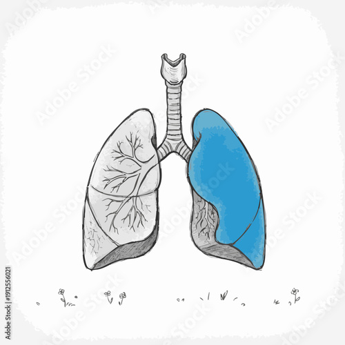 An illustration of the human lungs showcasing the respiratory system