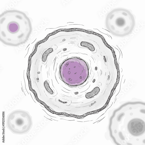 Illustration of a single cell and its parts