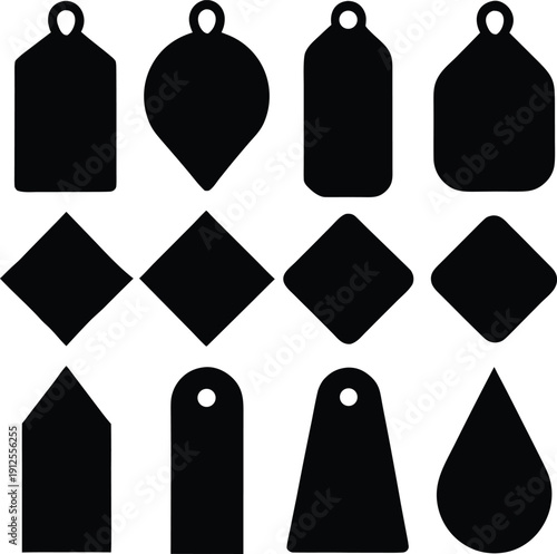 Assorted Blank Tag and Label Shapes Icons