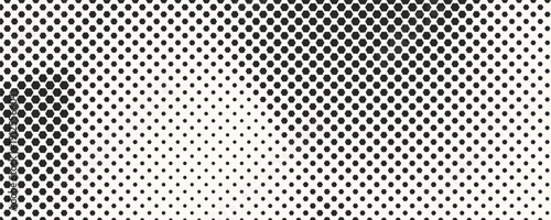 Abstract black hexagon pattern with geometric honeycomb grid gradually changing size from left to right on light background. Technology modern design.