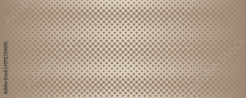 Abstract brown hexagon pattern with geometric honeycomb grid smoothly decreasing in size toward edges on beige background
