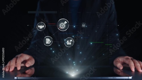 Wallpaper Mural Project management dashboard showing project management strategy, planning, project management workflow, and project management team icons for better coordination. Elide Torontodigital.ca