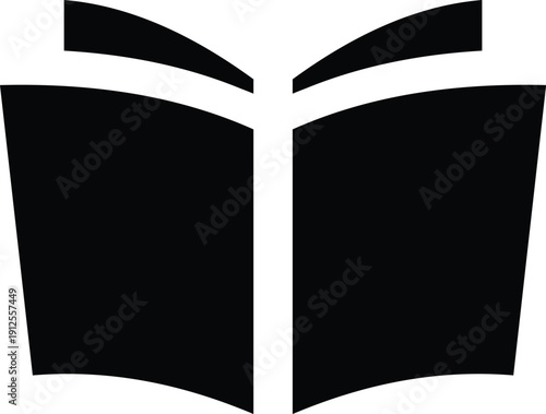  Open Book Solid Icon, Minimalist Education & Reading Symbol. Open Textbook Flat Icon – Professional Academic & Study Sign