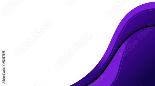 Abstract Purple Wave Corner Design with Flowing Curves for Creative Backgrounds, Web Banners and Presentations