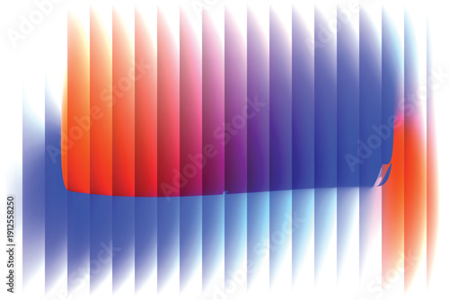 Tableau sur toile An abstract graphic features vertical bands of color transitioning from white to