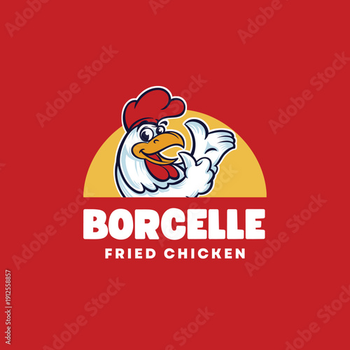 Adorable Chicken Character, Vector Illustration, Farm Animal, Cute and Friendly, White Background