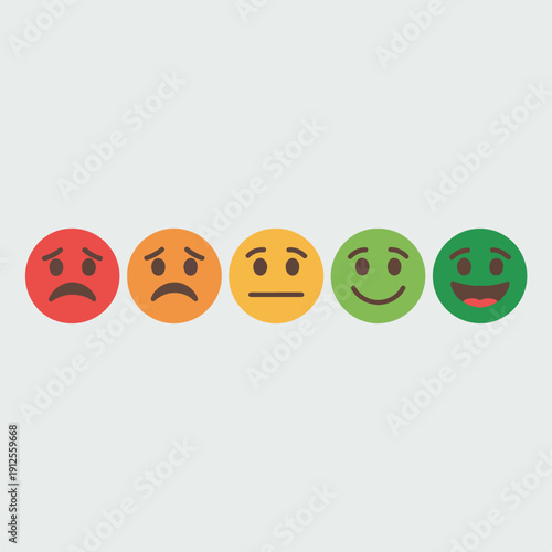 Flat Vector Customer Feedback Emoji Scale